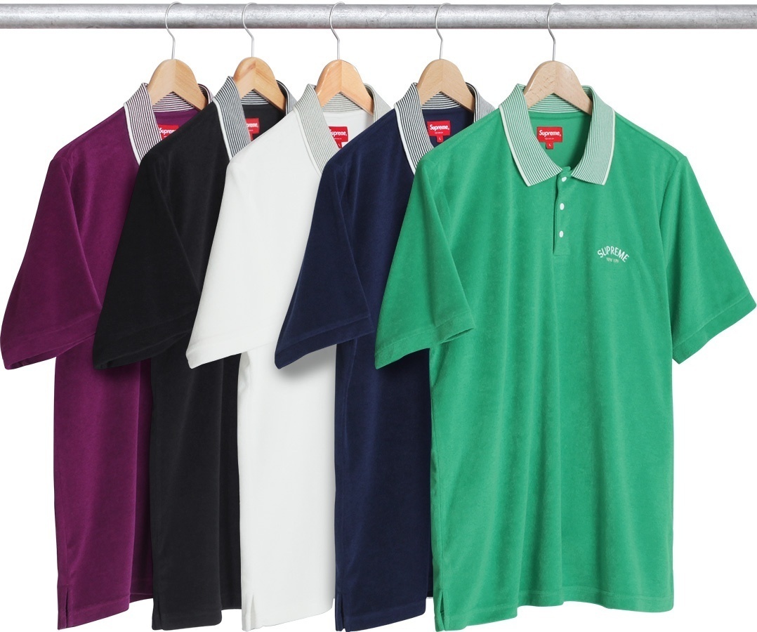 Striped Collar Terry Polo